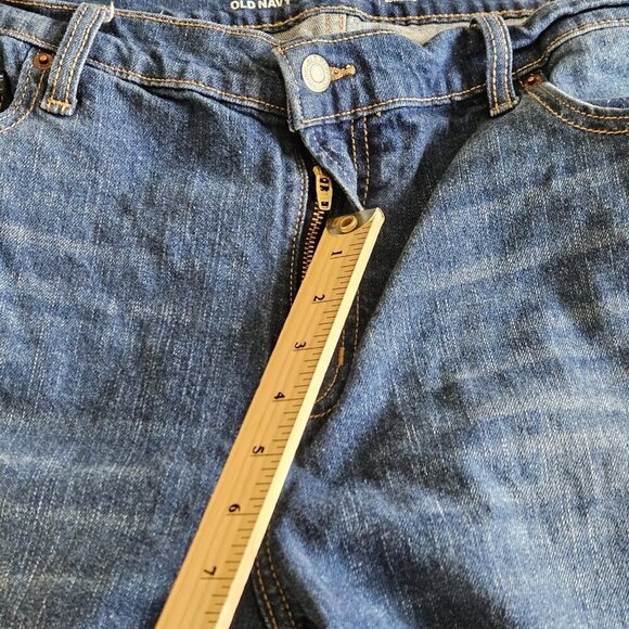 Old Navy Jeans Womens 16 Blue Mid Rise Boyfriend Cropped Distressed Stretch Boho - Picture 9 of 16